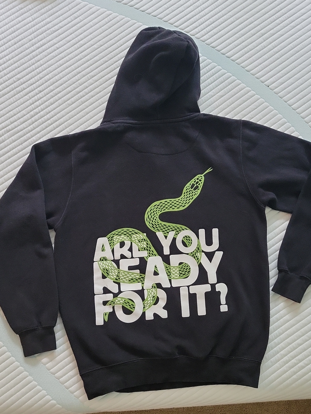 Black Hoodie with Green Snake Graphic - Brand